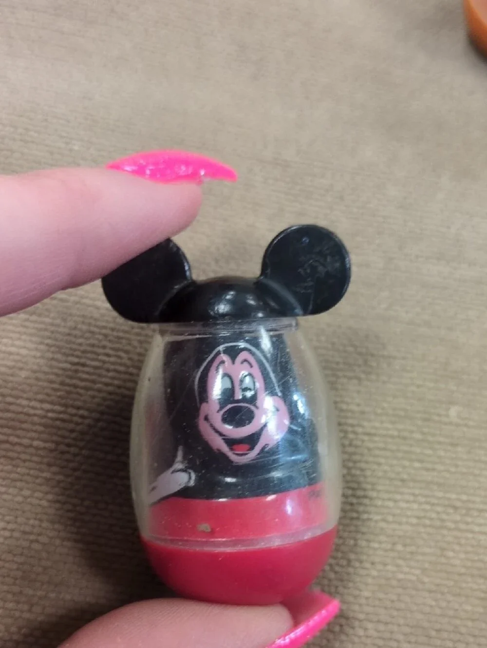 Hasbro Weebles Mickey Mouse Red Pull-Along Train with Yellow Wheels